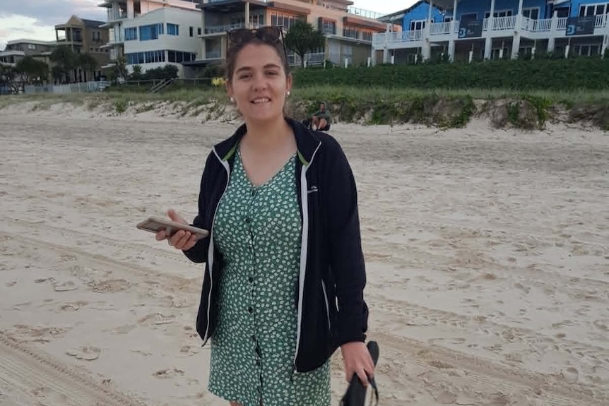 A woman on the beach