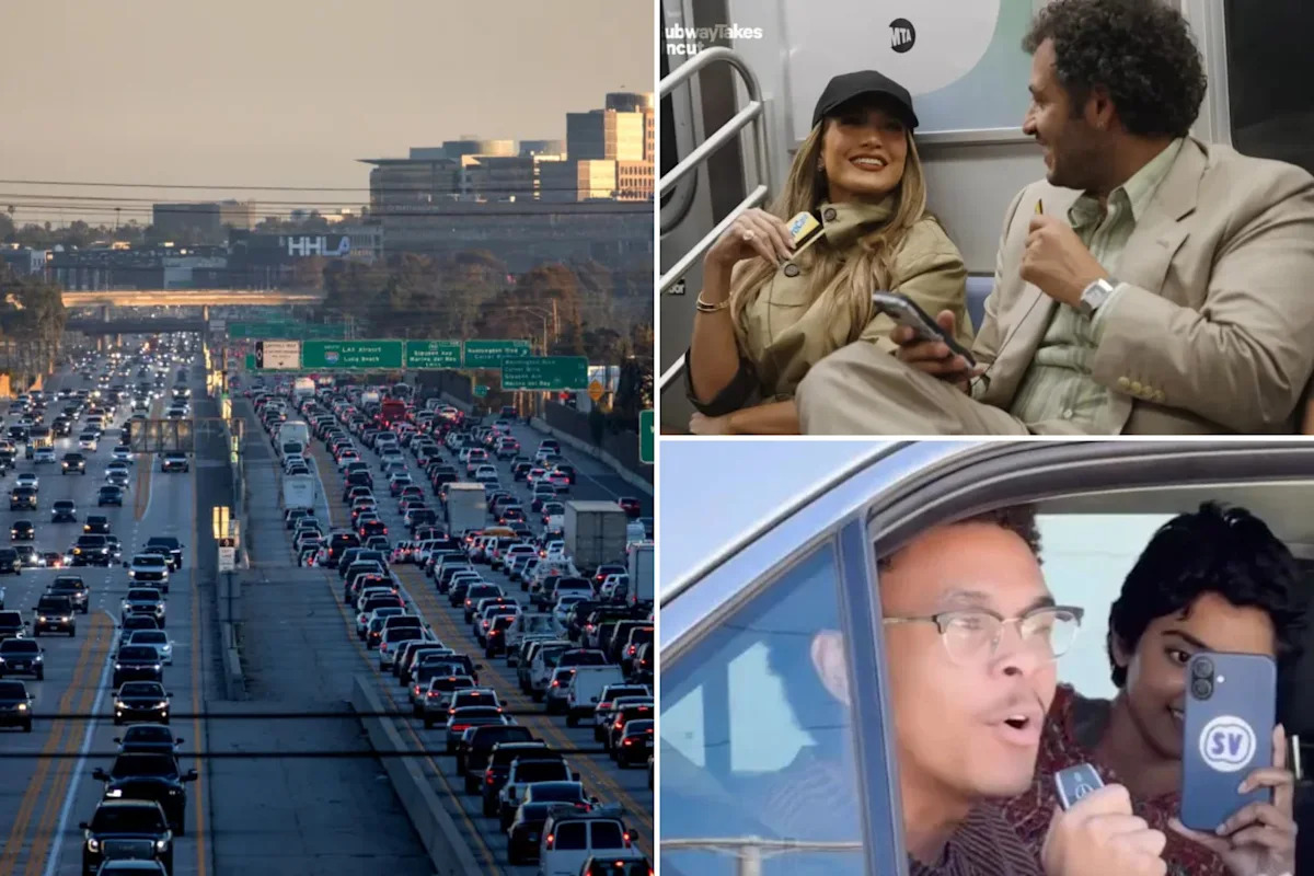 LA takes a spin at iconic NYC interview segment, with freeways instead of subways