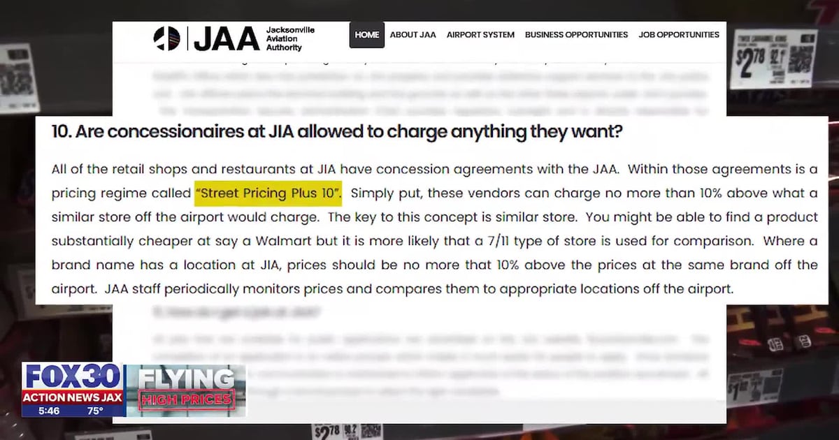 Jacksonville airport prices under scrutiny after Action News Jax investigation