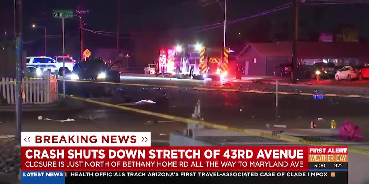 Serious wreck closes major road in west Phoenix neighborhood