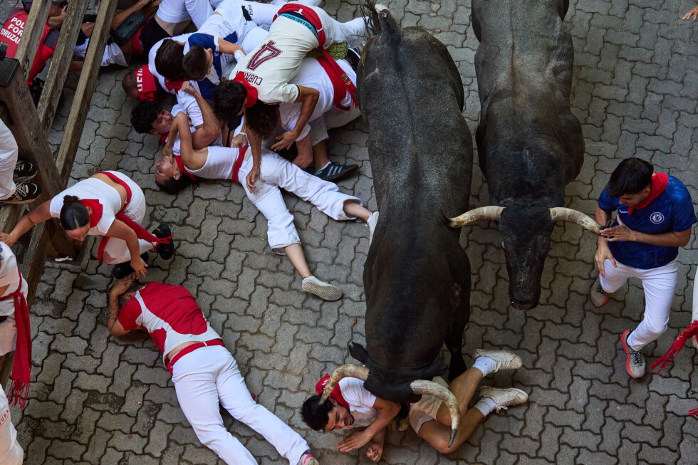 Bull gores runner in the face at Spain's San Fermin bull run festival