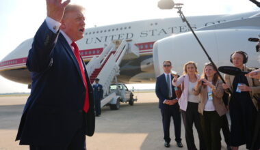 Trump flies on new Air Force One gifted from Qatar