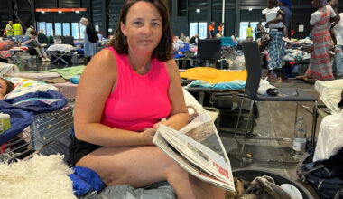 Inside a temporary shelter in France for wildfire evacuees