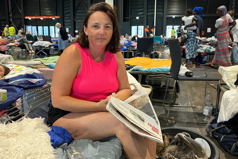 Inside a temporary shelter in France for wildfire evacuees