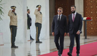 Explosions rock Damascus as France's Macron visits Syria