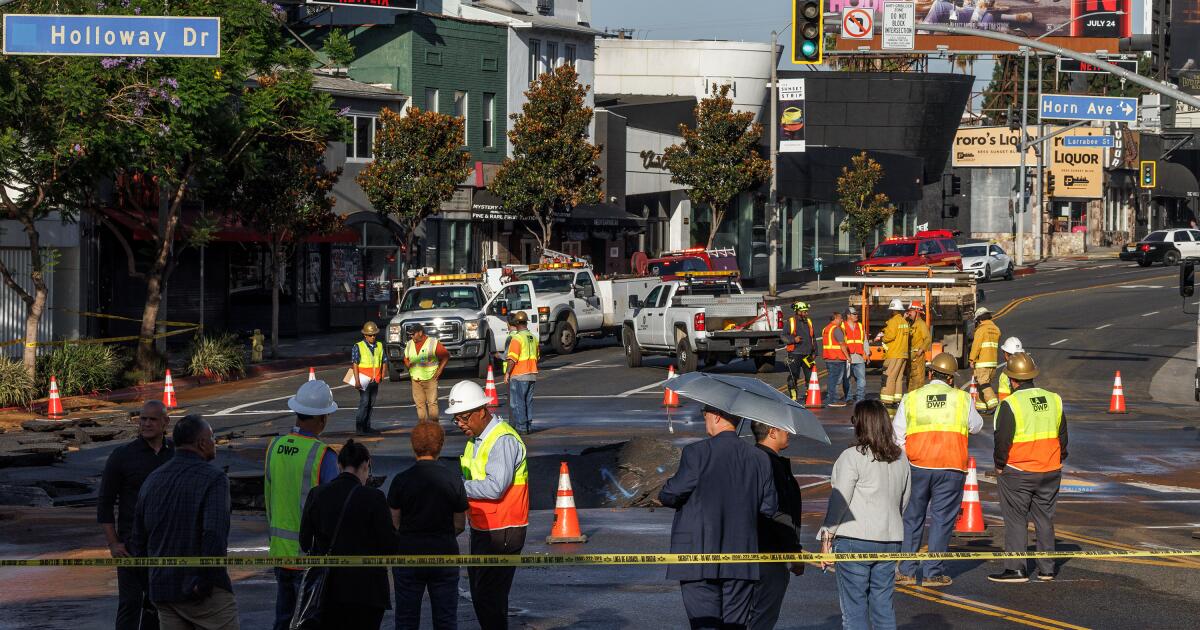 Venice and Hollywood water pipe breaks deepen L.A. flooding woes
