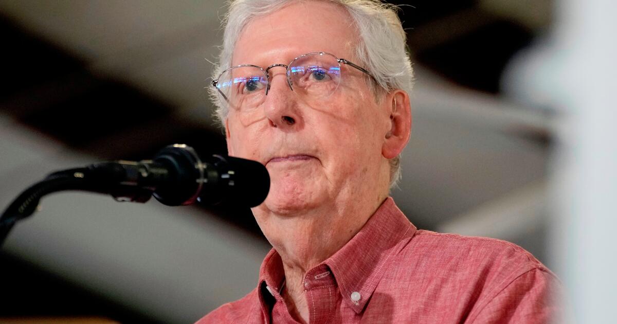 McConnell, breaking weeks of silence, says a fall led to hospitalization