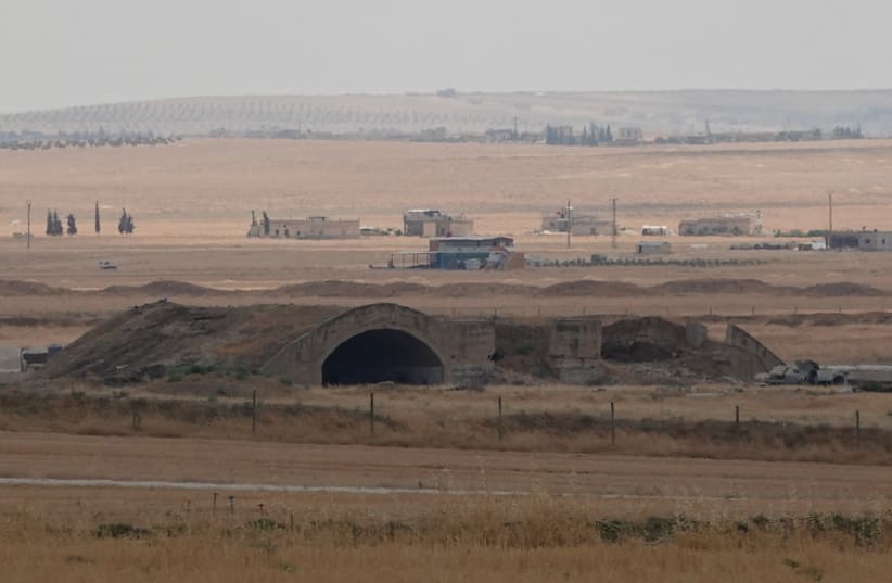 Abu al-Duhur base is seen following reported Israeli strikes, Syria, August 18, 2026