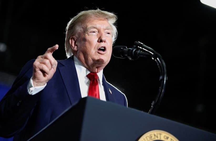 US President Donald Trump speaks during a campaign rally for U.S. Senator Darline Graham (R-SC) at the Myrtle Beach Convention Center in Myrtle Beach, South Carolina, US, August 21, 2026. 