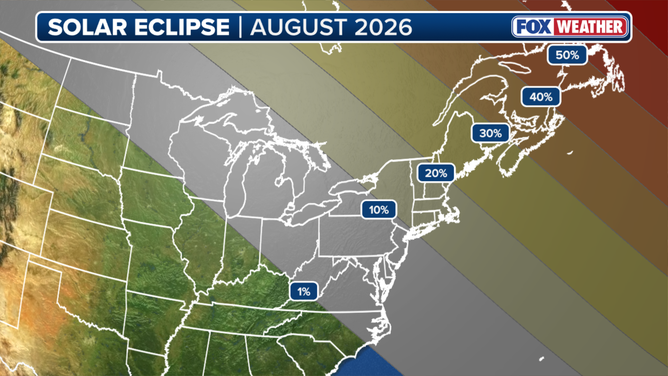 Aug. 12, 2026, solar eclipse viewing map