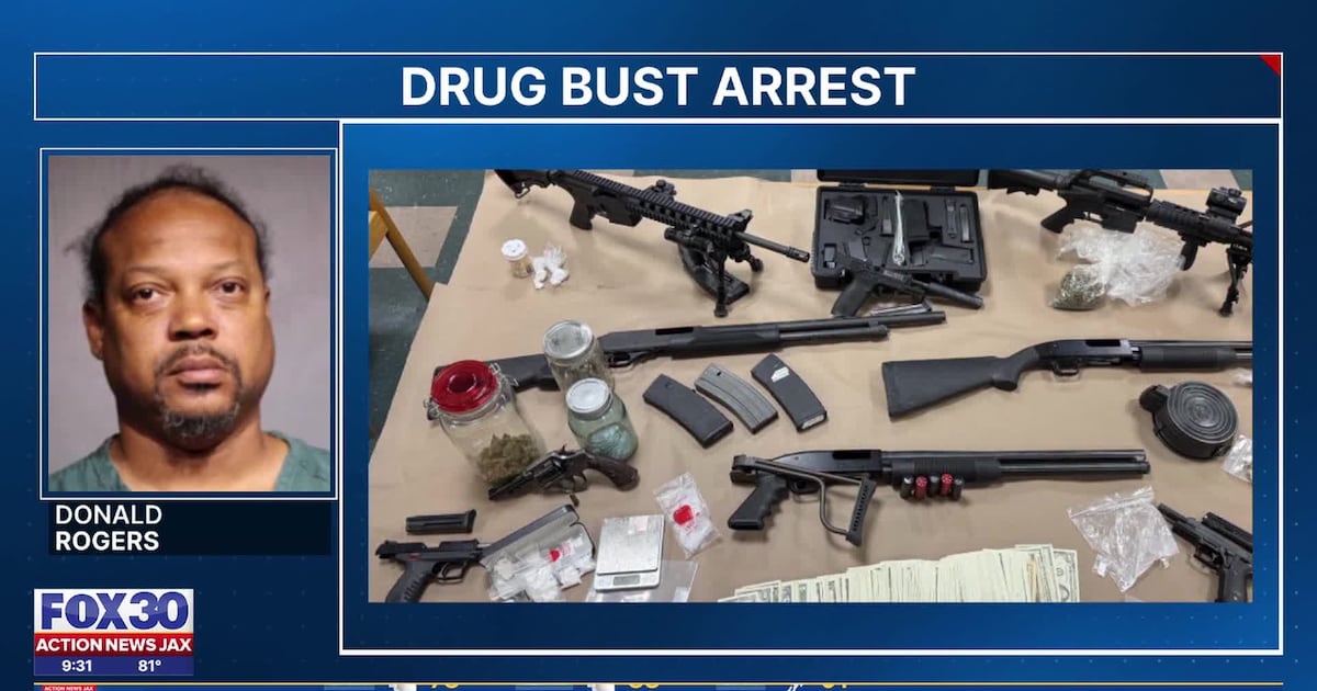 Jacksonville Sheriff’s Office seizes 11 firearms, drugs in Herlong raid