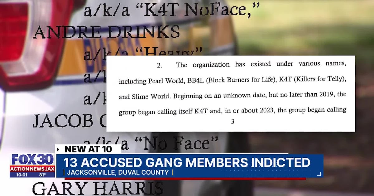 13 alleged Jacksonville gang members named in federal 16-count indictment – Action News Jax