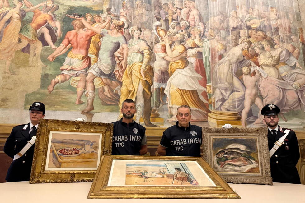 Italian police recover 3 stolen artworks by Renoir, Cézanne and Matisse