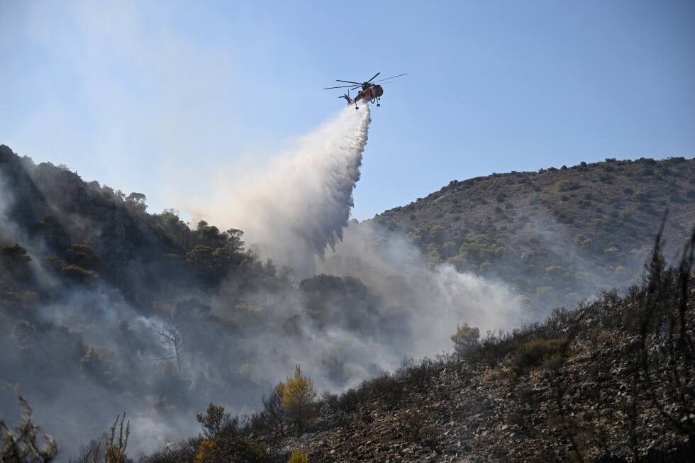 Firefighters battle wildfires in Belgium's High Fens and Greek island