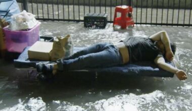 Westlake water main break floods streets and homeless encampment