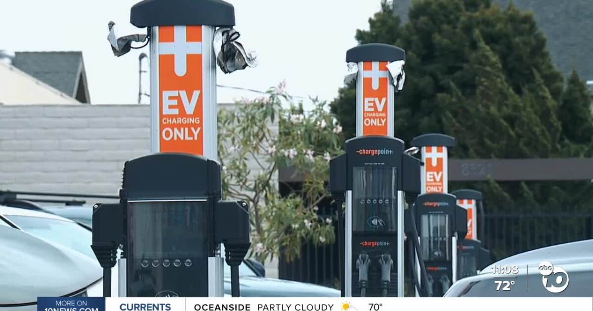 Lack of ordinance leaves EV charging parking spots in La Mesa up for grabs