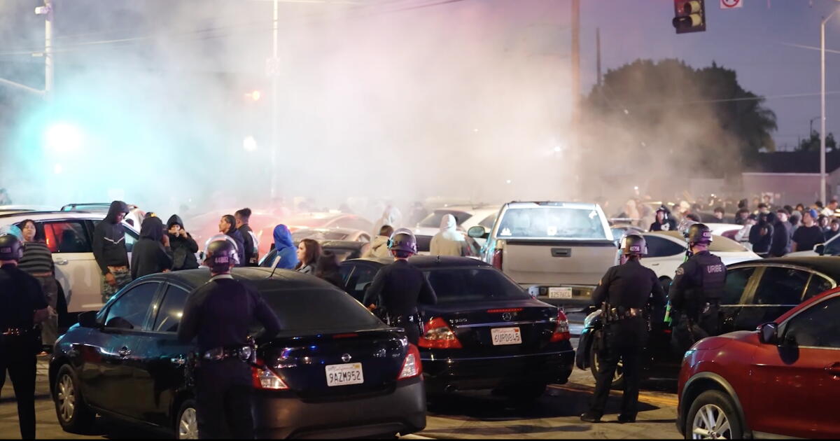 LAPD busts massive street takeover in South Bay, impounding more than 150 vehicles