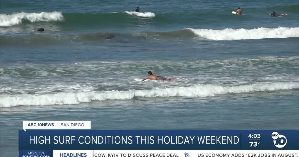 High surf and rip currents create dangerous conditions at San Diego beaches