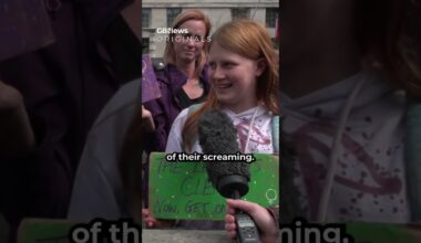 Young protesters defend single-sex spaces at a women's rights rally