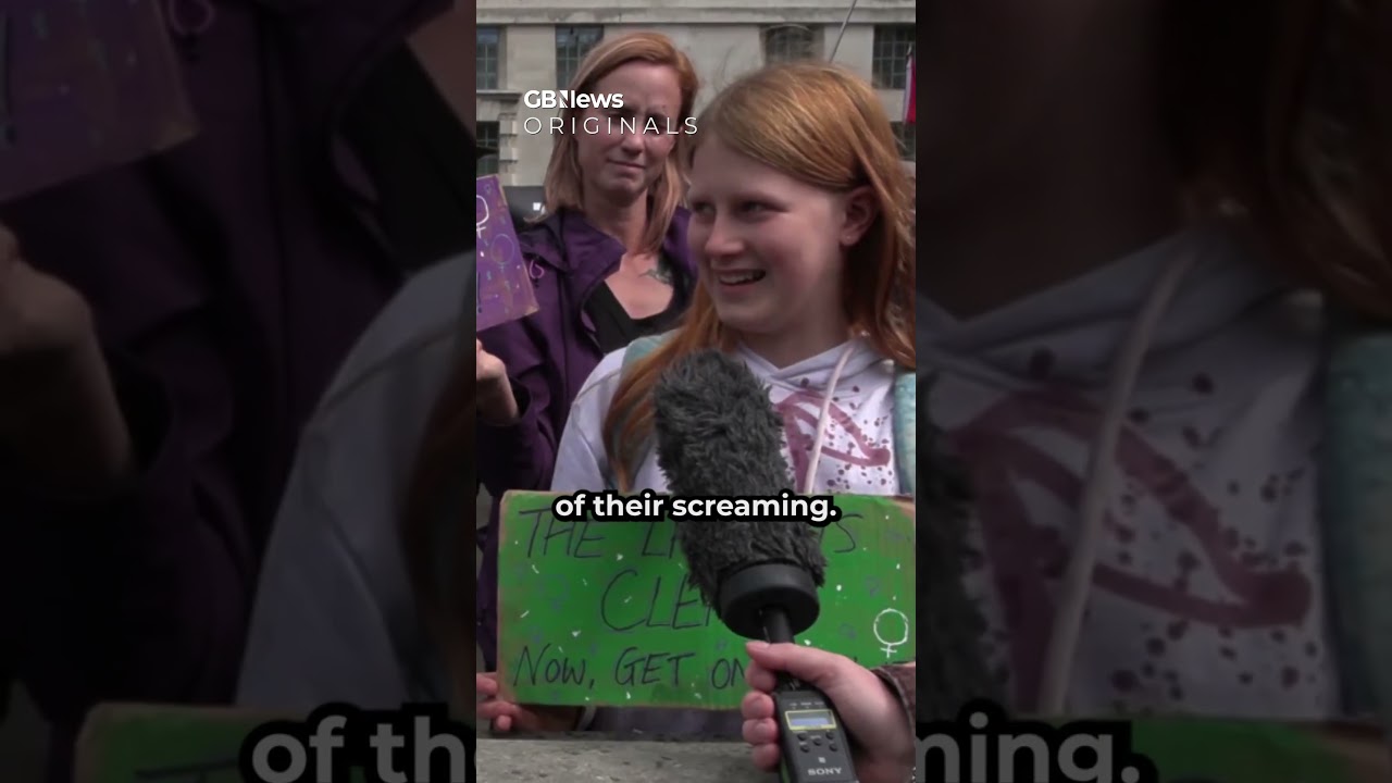 Young protesters defend single-sex spaces at a women's rights rally