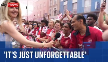 Scenes in North London for Arsenal's Premier League trophy parade
