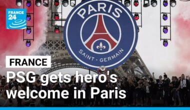 European champions PSG get hero's welcome in Paris, next to the Eiffel Tower • FRANCE 24 English