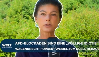 BLOCKADEN GEGEN AFD-PARTEITAG: „Eine völlige Idiotie“ | Sara Wagenknecht fordert Duell mit Weidel