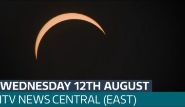 People gather at the National Space Centre to witness the Solar Eclipse I ITV News Central (East)