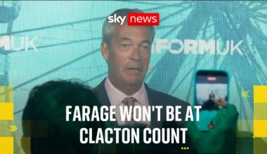 Farage says he won't attend Clacton count - and claims there are plans to disrupt declaration