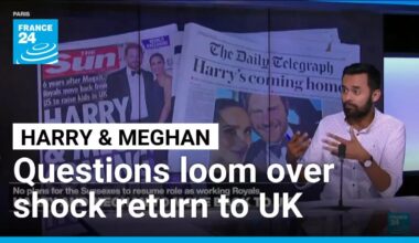 Huge questions loom over Prince Harry and Meghan's shock return to UK • FRANCE 24 English