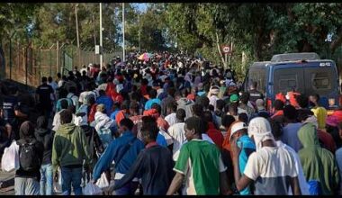Spanish authorities begin relocating migrants from Ceuta beach to temporary shelters