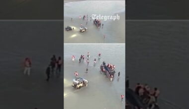 Moment French police slash migrant ‘taxi boat’
