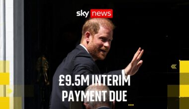 Prince Harry, Elton John and others to pay initial £9.5m legal costs to the Daily Mail's publishers