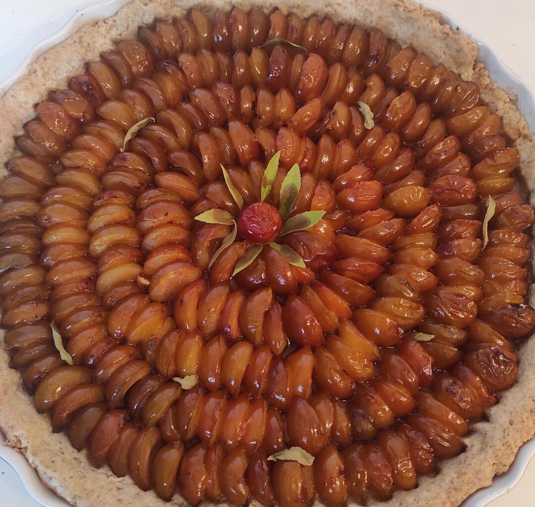 Tarte aux mirabelles et verveine