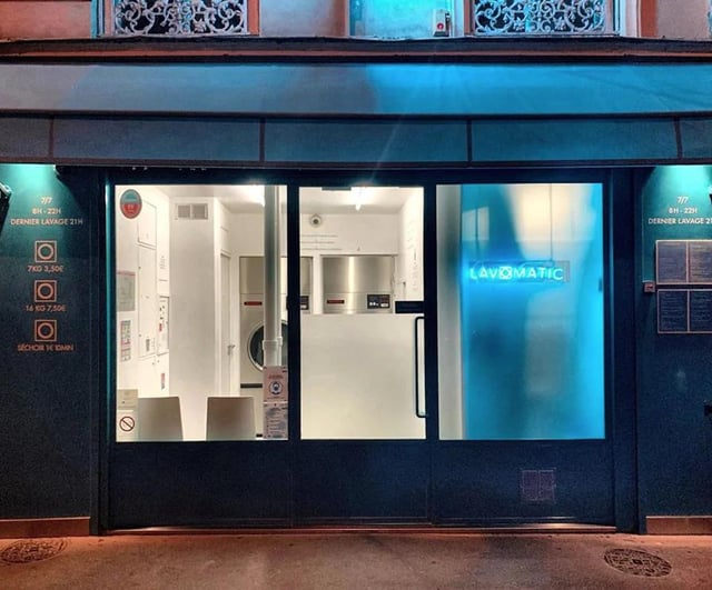Le Lavomatic is a bar in Paris. The laundry machines are a front cover. People come here to do their laundry. Many don't know that there is a secret button allowing you to open a hidden door to enter the bar