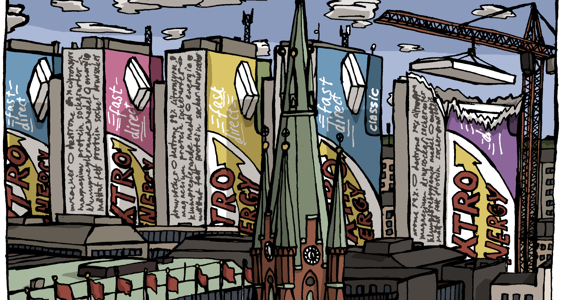 Ritat Klara kyrka och Hötorgsskraporna