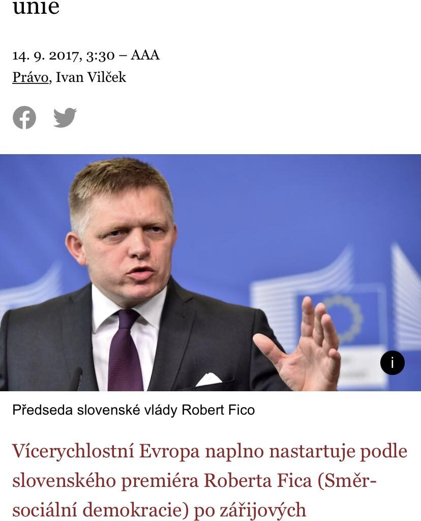 Fico z roku 2017 chce do EU jadra. Slovensko patri do EU, V4 je len maly projekt