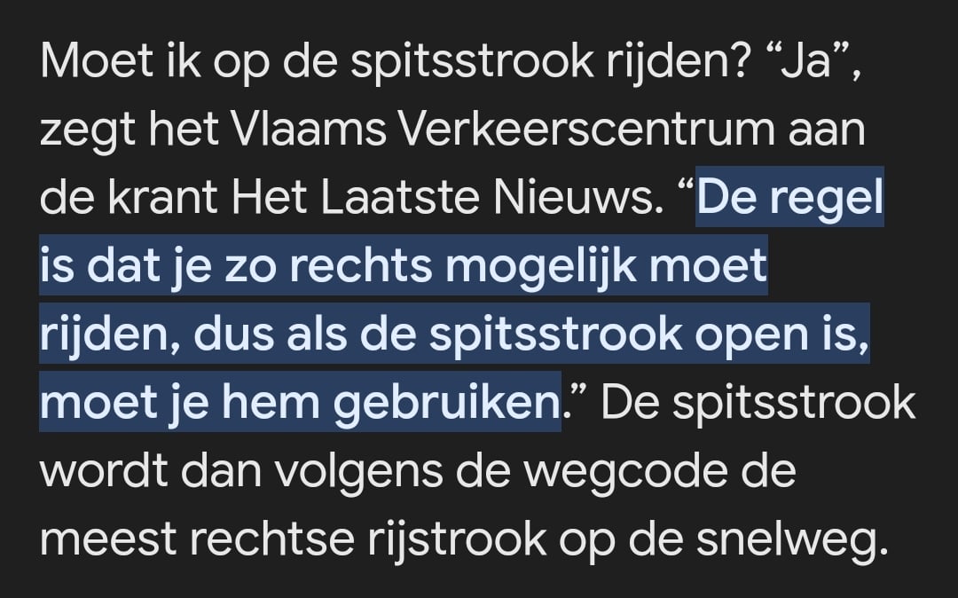 Moet ik een spitsstrook gebruiken?