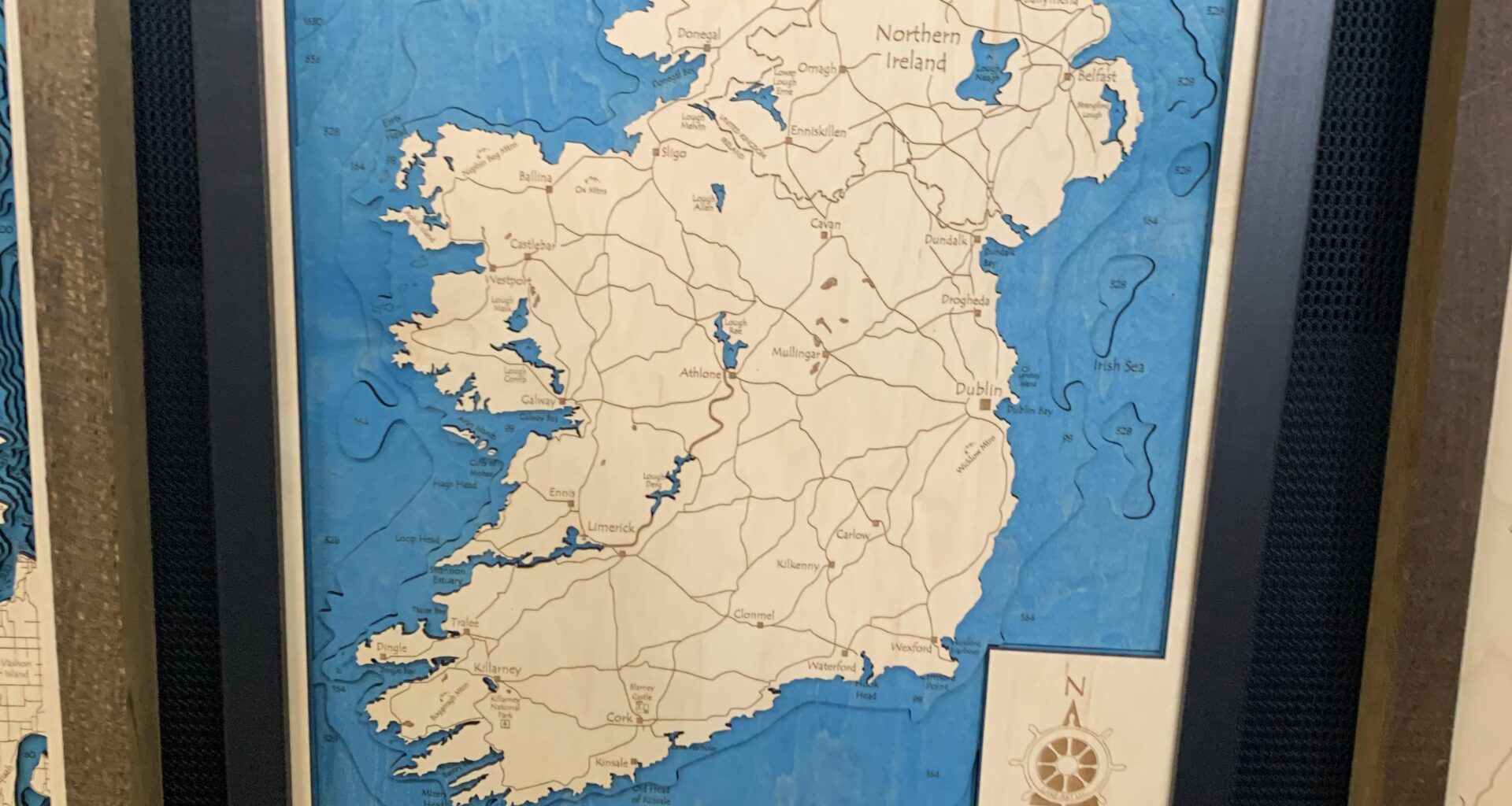 Wood carved map