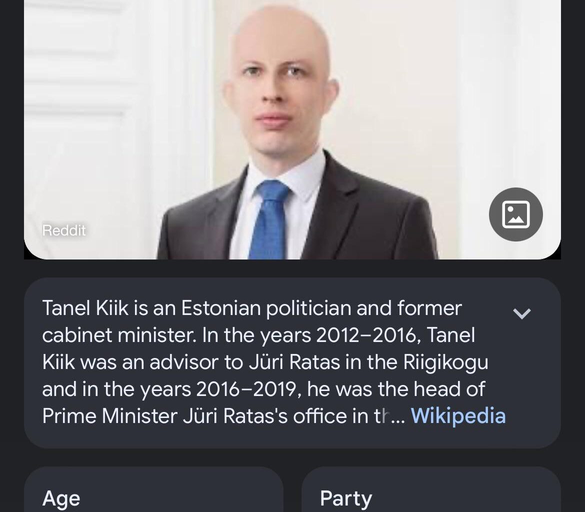 Esimene pilt, mis tuleb ette kui googeldada “Tanel Kiik”