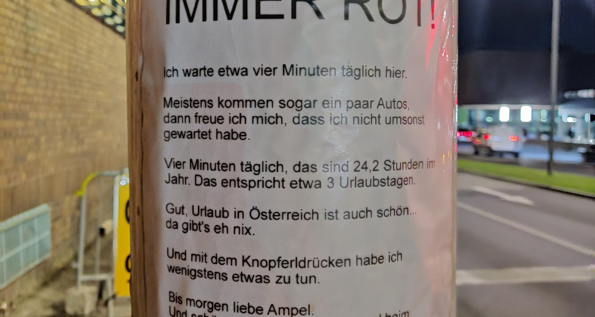 Ampelgrant in Linz