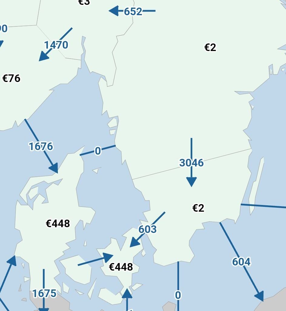 Extremt stor differens i elpris mellan Skåne och Danmark just nu