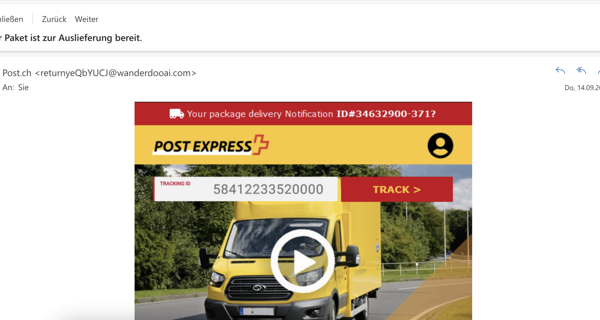 Mail from Swiss-Post. Is this a scam?