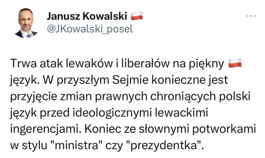 Janusz walczy z tradycyjnym językiem