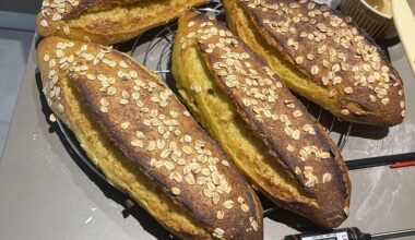 Pains maison avoine, miel et curcuma 🌾🍯
