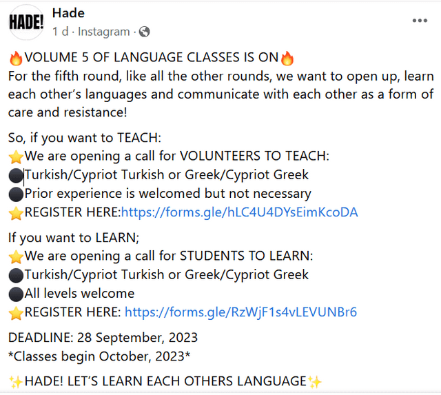 HADE - Free Online Language courses of Greek and Turkish - Deadline for Applications 28/09