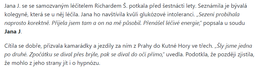 Ještě k tomu léčiteli, co mělo jeho tělo zmizet...přenášel léčivé energie...no radši nic dámy.