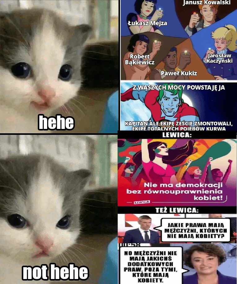 Gdy powstaje 1000 memów o pisie i konfederacji - hehe, gdy powstaje jeden mem o lewicy - troll, bot, pieniacz, LITERALNIE FASZYZM!!!