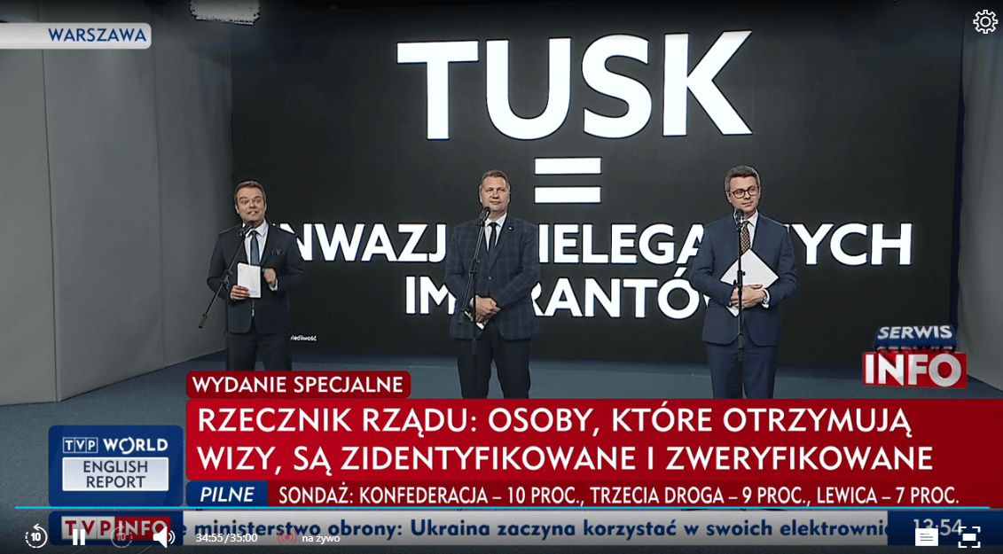 Subtelny przekaz podprogowy na konferencji prasowej rządu ws. wiz