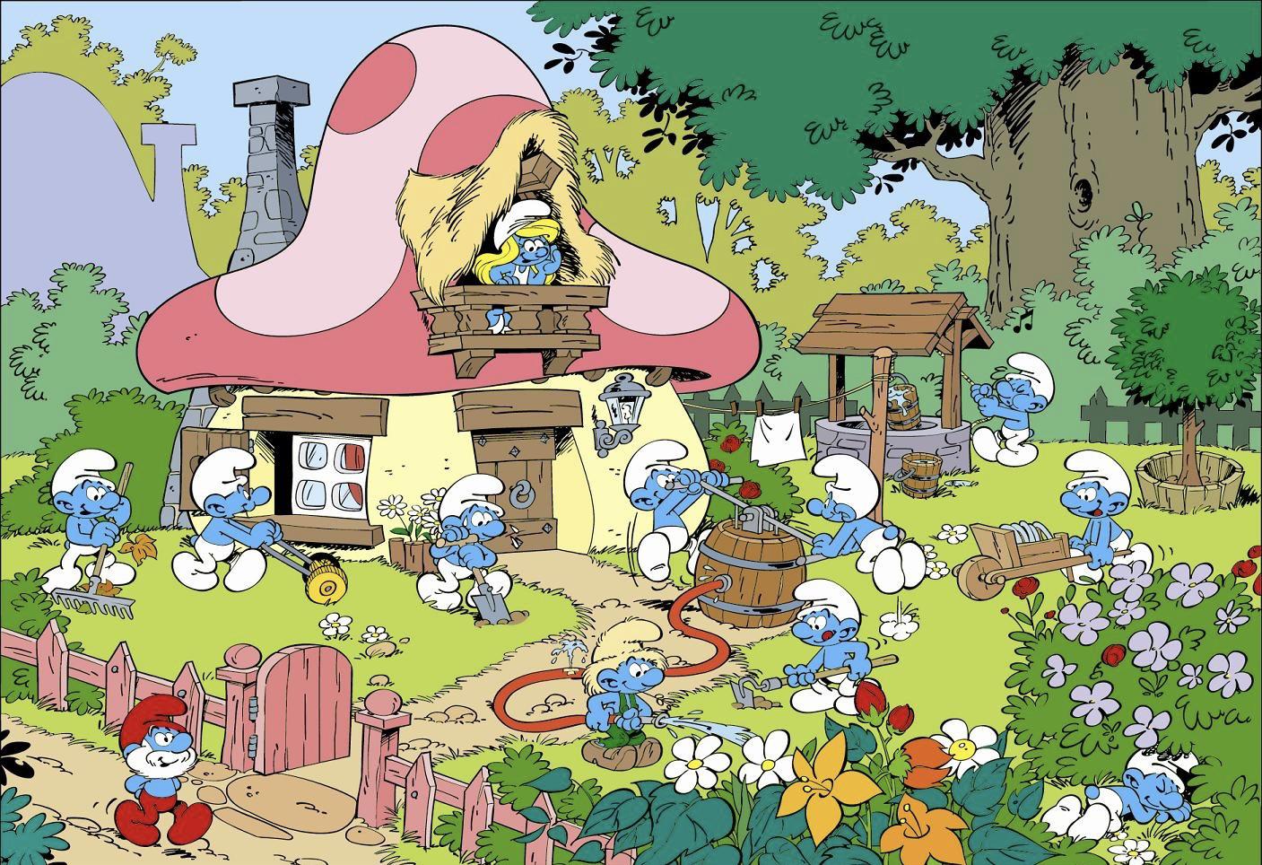 “There is a place. A place that knows no sadness, where even feeling blue is a happy thing. A place inhabited by little blue beings three apples high. “